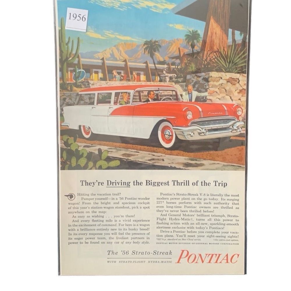 Vintage 1956 Pontiac Strato-Streak Biggest Thrill of the Trip Ad Advertisement